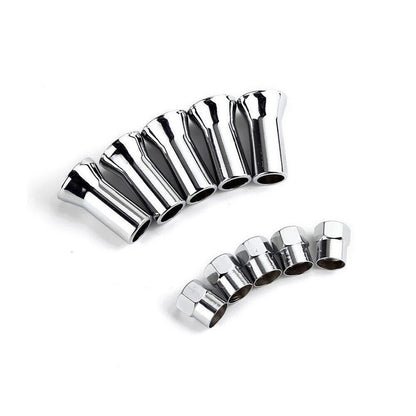 10Pcs Universal Car Tire Wheel Valve Stem Covers TR414 Chrome Hex Caps w/ Sleeve