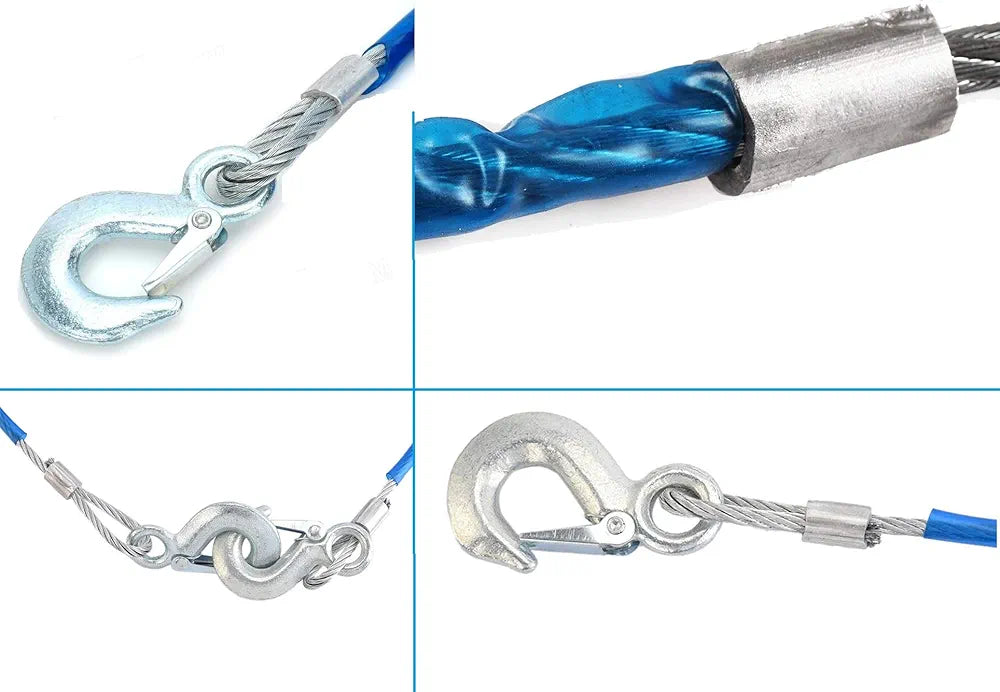 3 Ton Roy Emergency Tow Pull Rope Snatch Strap for Cars (8mm x 4m)