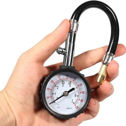 Accue Heavy Duty Air Tire Pressure Gauge 0-100 PSI Car Truck Motorcycle SUV Tire Tyre Pressure Gauge Inflator Air Line Pump Car Truck Meter Tester 100PSI 0-100PSI Car Tyre Tire Air