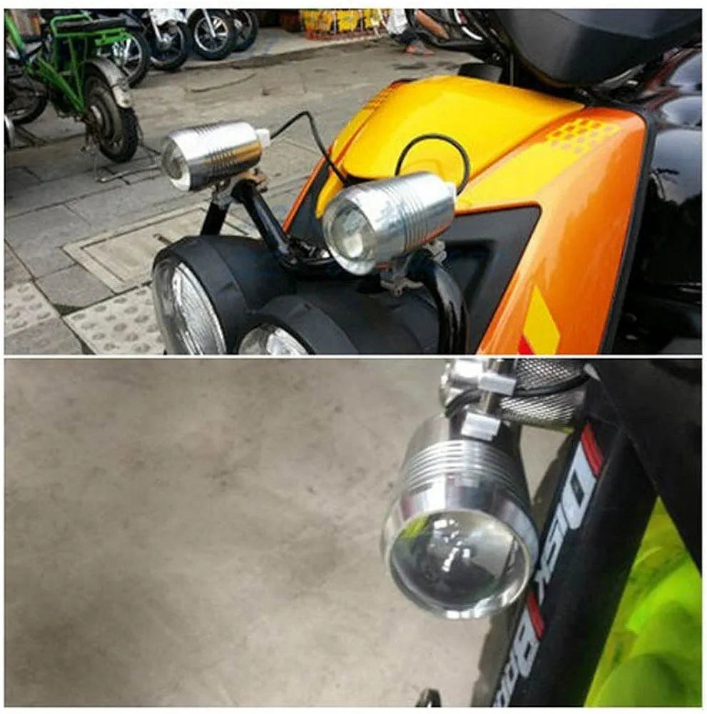 2 pcs Universal Fog Projector Light for All Bikes (15W, White Light, Single Unit), LED