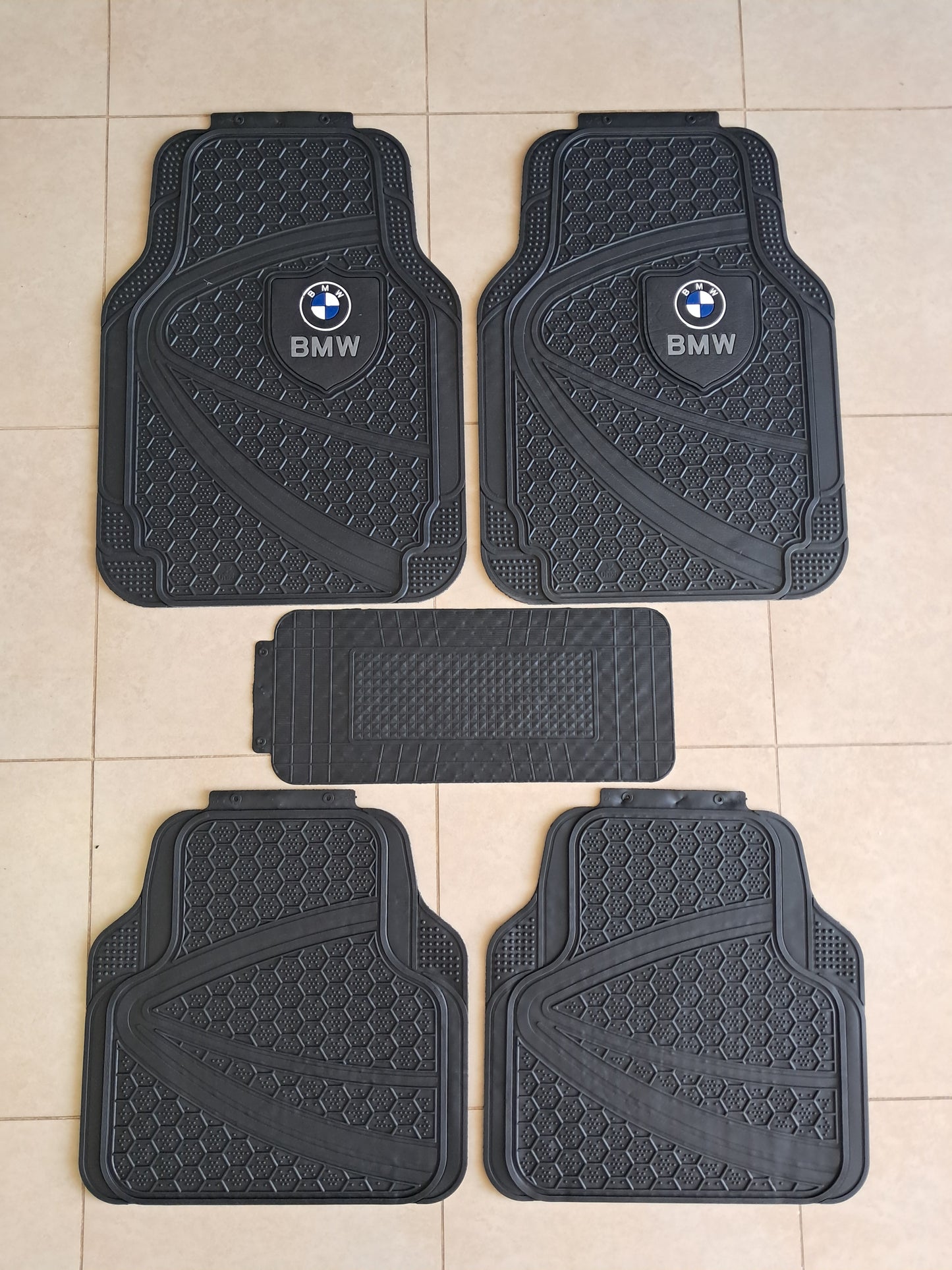 BMW Premium Shield Design All-Weather 5PCS Floor Mats Set – Universal Fit for All Vehicles