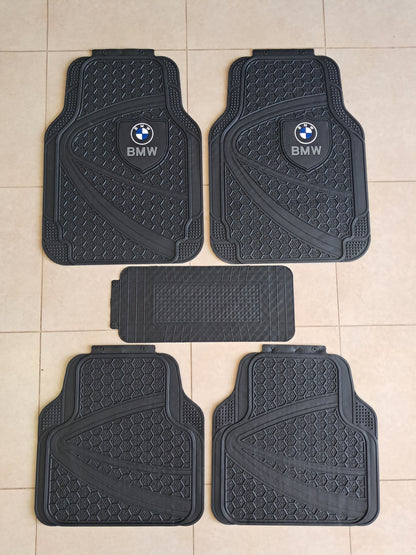 BMW Premium Shield Design All-Weather 5PCS Floor Mats Set – Universal Fit for All Vehicles