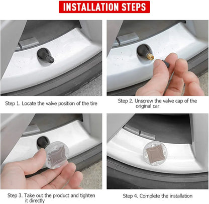 4x Solar Auto Flash LED Car Wheel Hub Tire Tyre Air Valve Cap Light Lamp 15 Mode