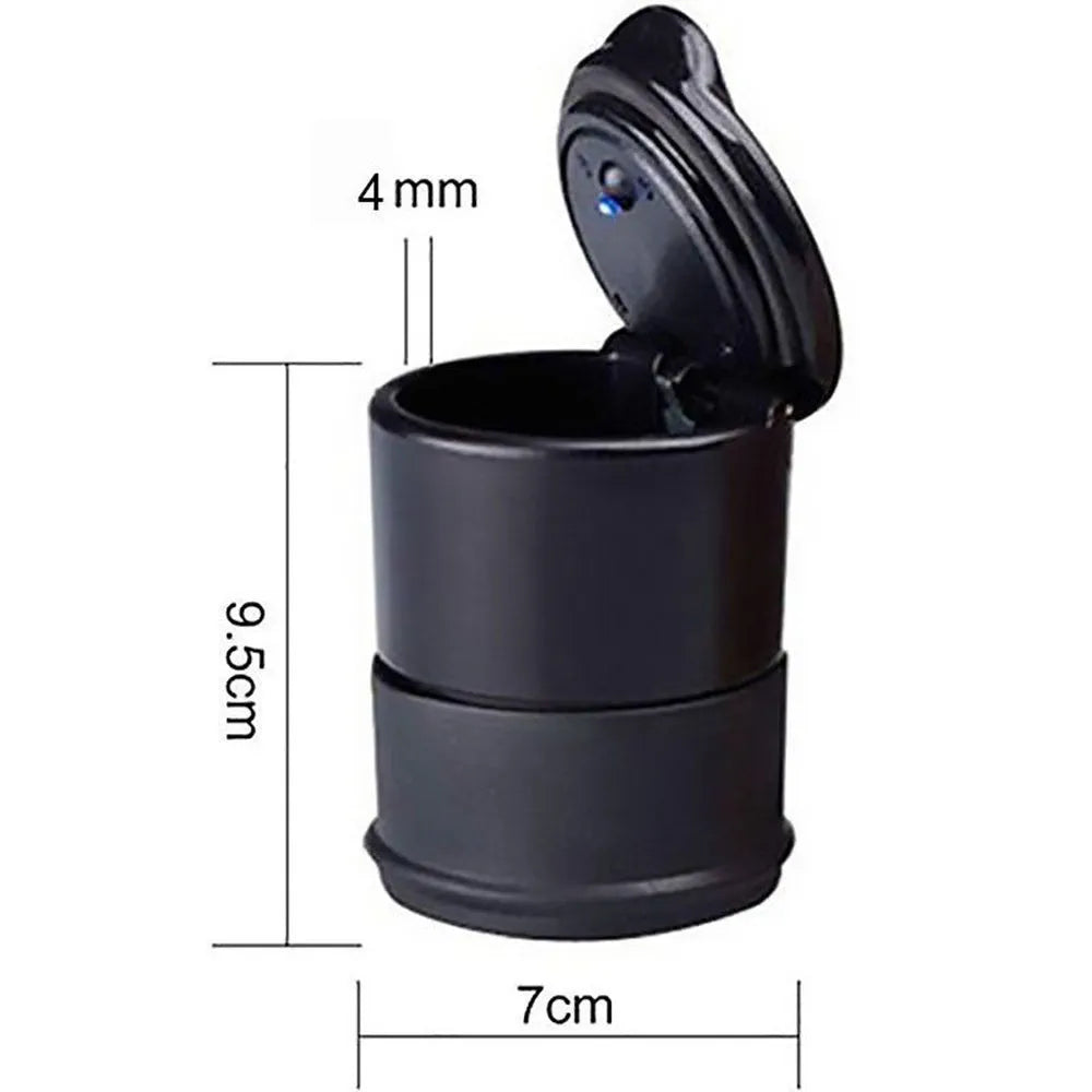 Portable LED Ashtray Cup Holder for Cars/Truck/Auto (Black)