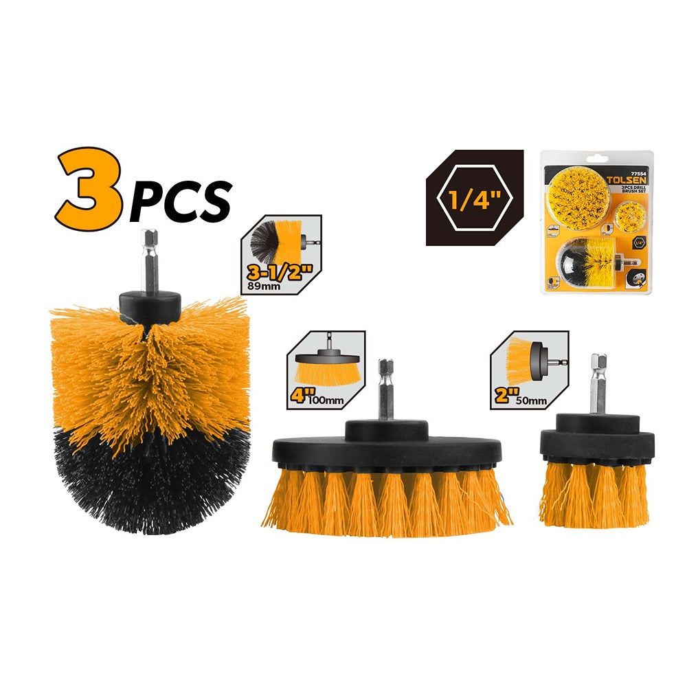 3Pcs Drill Brush Set Nylon Hair Power Scrubber Brush Floor Tile Cleaning Brush Drill Scrub Brushes Kit