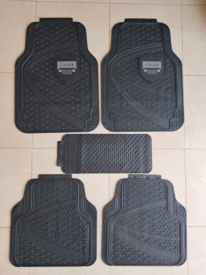 Jeep Premium Shield Design All-Weather 5PCS Floor Mats Set – Universal Fit for All Vehicles