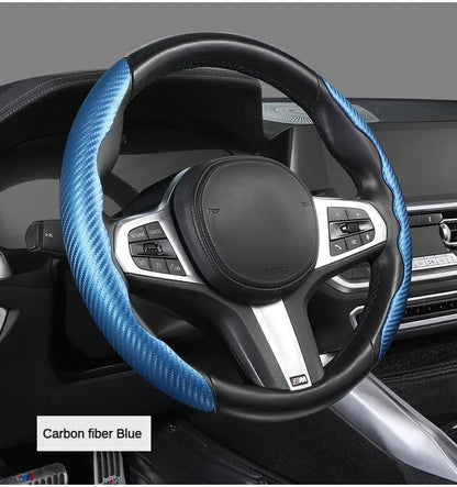 Car carbon fiber steering wheel cover non slip