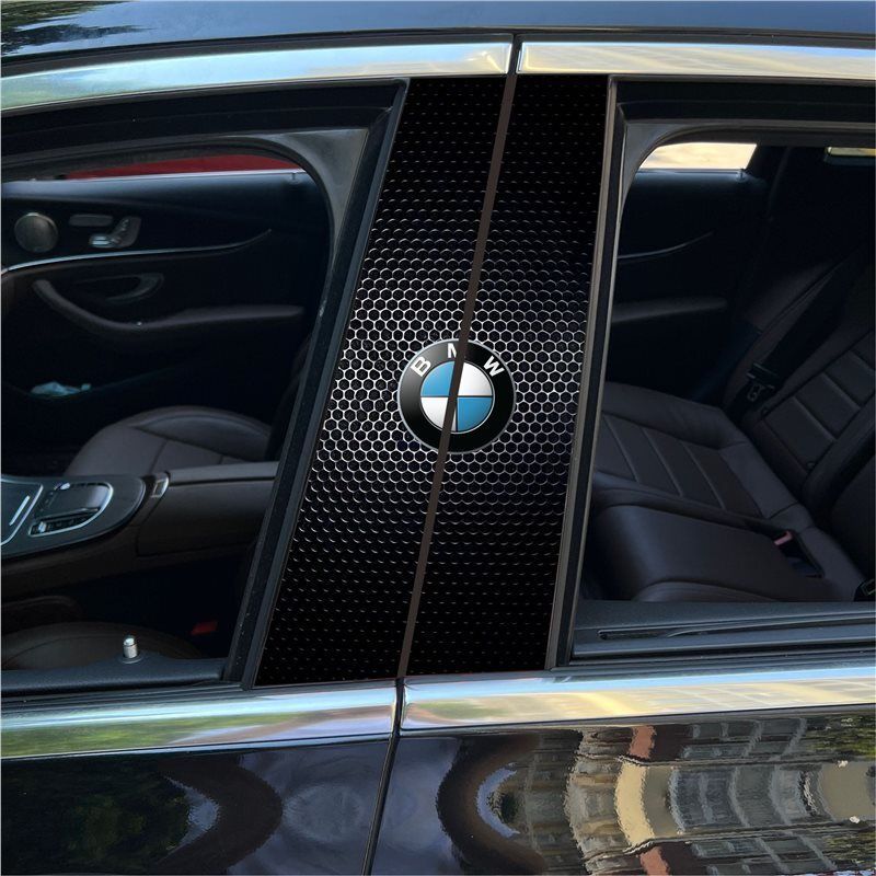 2X Car Window Center Pillar Sticker Trim B-pillar Cover Decals