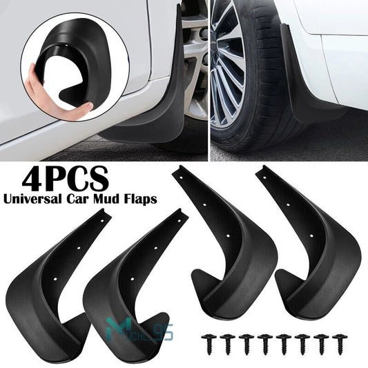 4PCS Rubber Plastic Wearing Mud Flaps Splash Guards Fit For Car Front & Rear Fender