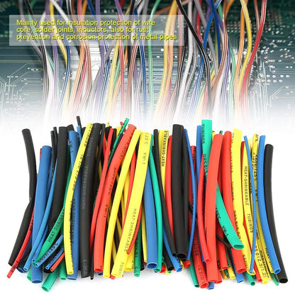 Heat Shrink Sleeve, 100 Pcs 5 Sizes 5 Color Shrink Tube Cable Insulated Sleeve