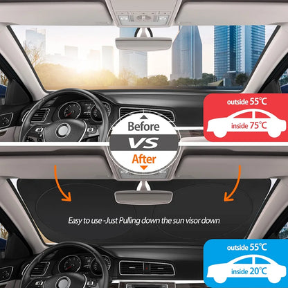 Car Sun Shade for Windscreen, Summer Car Windscreen Sun Protection Sun Visor Windscreen Cover UV Protection