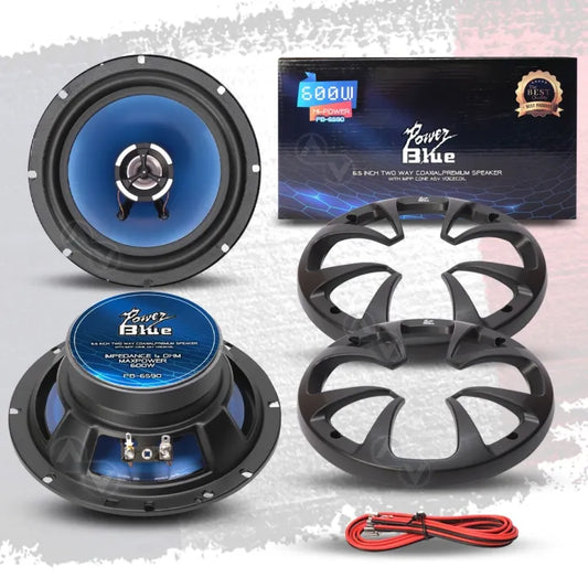2-Piece 6.5 Inch 600W Car Coaxial Speakers with 30Hz-30KHz Frequency Response and 91dB Sensitivity