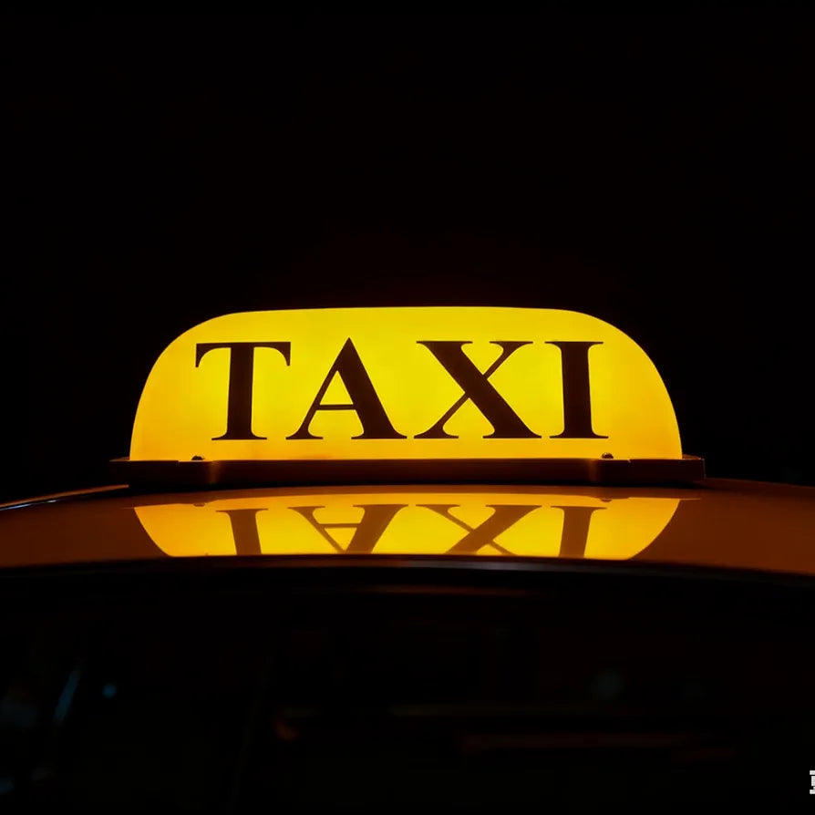Taxi Sign Cab Lights Magnetic Car Roof Taxi Top Sign Indicator Lights Lamp Topper Car Light 12V Car Top Light waterproof (Yellow, S：270 x 100 x 100mm)