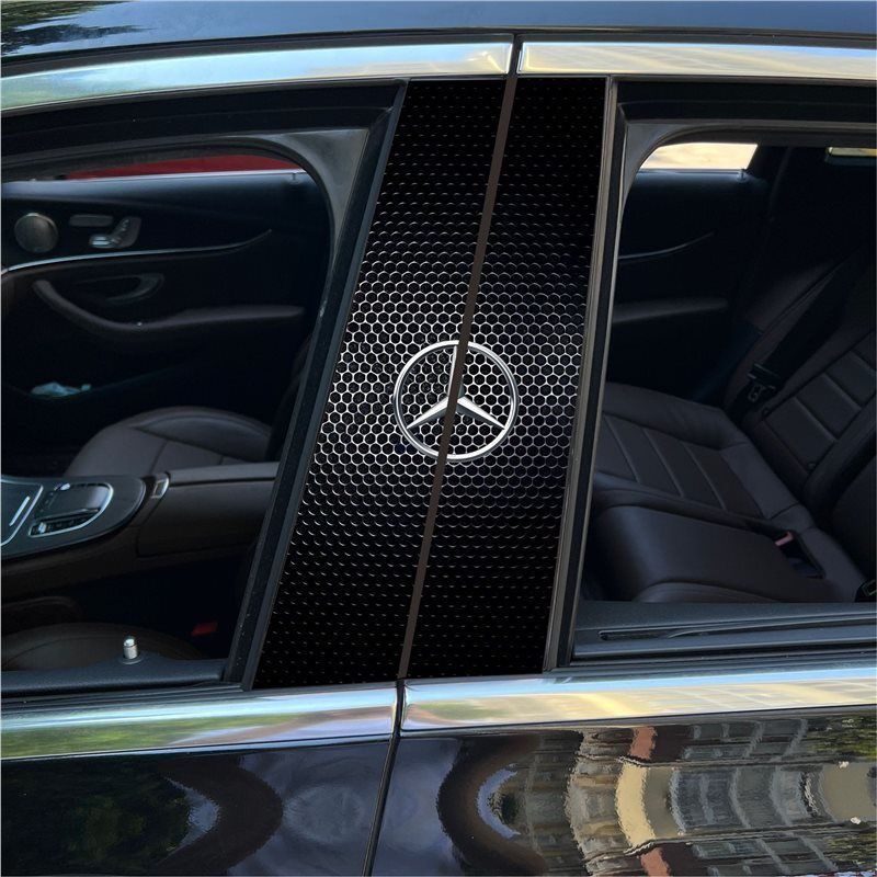 2X Car Window Center Pillar Sticker Trim B-pillar Cover Decals