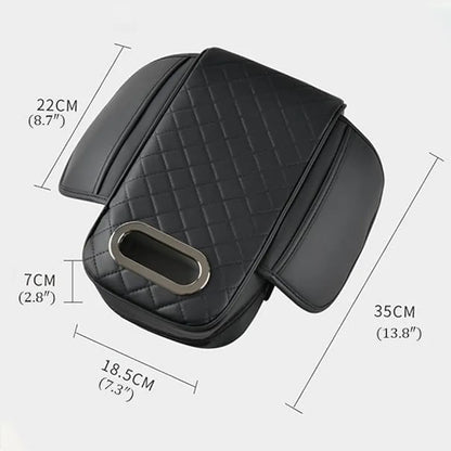 Car Console Armrest Cover with Memory Foam Cushion & Tissue Storage