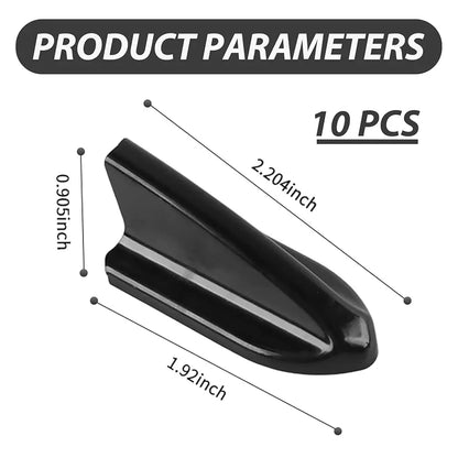 10 PCS Car Diffuser Shark Fin Antenna, Roof Wing Air Vortex Generator, Waterproof and Sun-Proof Self-Adhesive Tail Wing Aerodynamic Spoiler Antenna, Universal for Cars