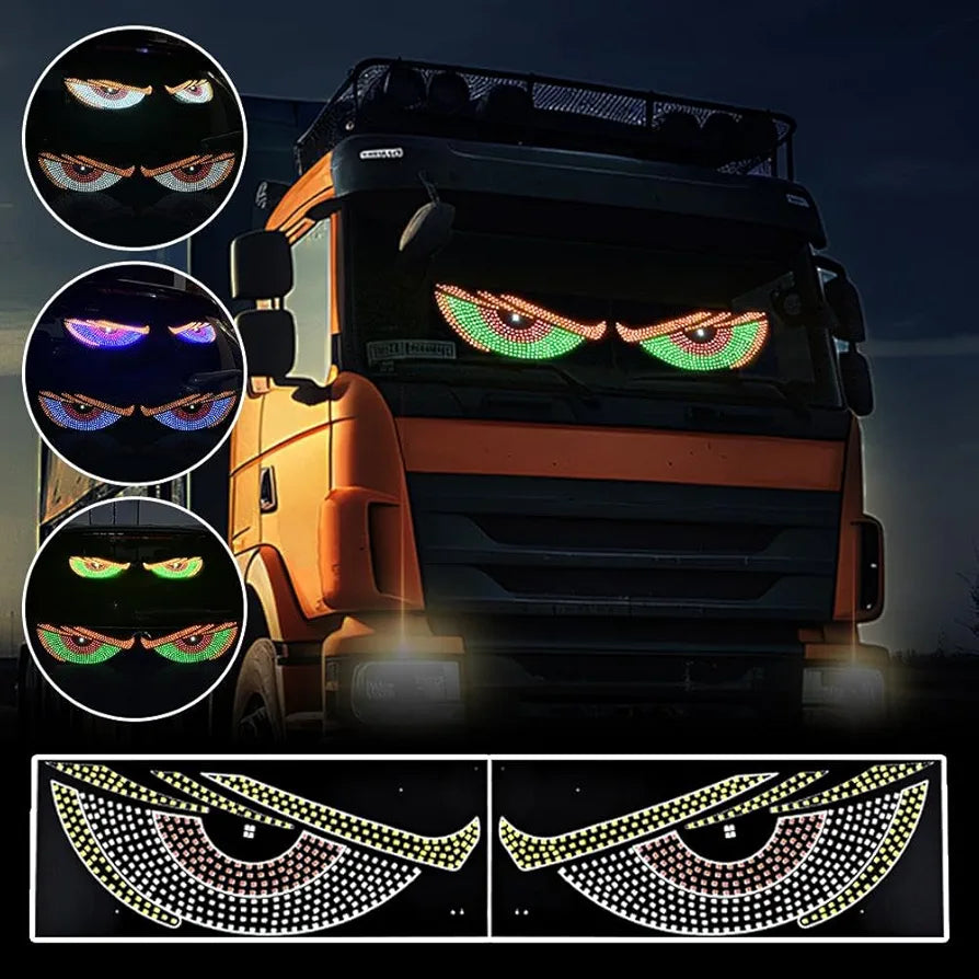 Devil Eyes Light for Cars, 2PCS LED Eyes for Car, Car LED Display, 2025 New Colorful Eye Lamp Soft Screen for Car Trucks Store Window