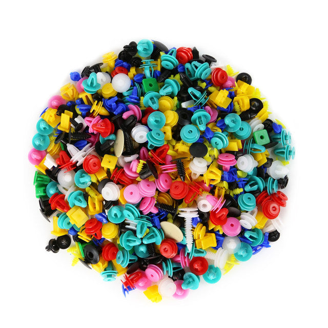 1000 Pieces Car Fixing Clip Plastic Rivet Clips with Disassembly Tool Assorted Fixing Rivets Universal Nylon Car Trim Clip for Bodywork, Door, Panel, Bumper