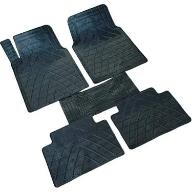 Universal Rubber Floor Mats All Season Custom Fit All Cars 5 Piece Black