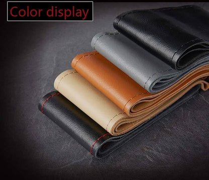 Car Faux Leather Steering Wheel Cover With Needle+Thread Handmake