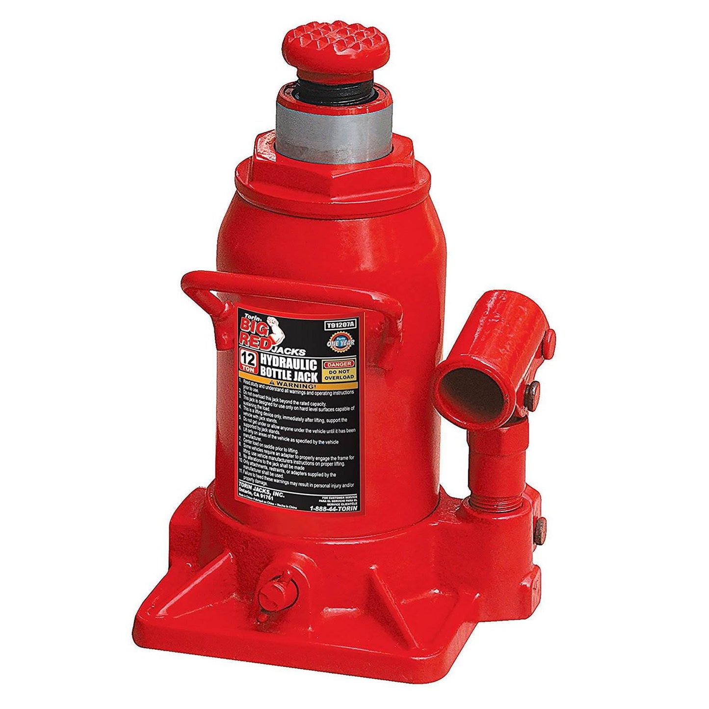 4 Ton (8,000 LBs) Torin Double Ram Welded Hydraulic Car Bottle Jack for Auto Repair and House Lift, Red