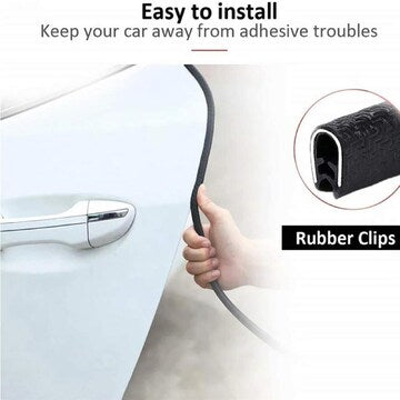 Car Door Protection 5 m Rubber Edge Protection for Most Models Black