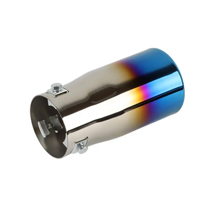 Blue Exhaust Pipe Tip Rear Tail Throat Muffler Stainless Steel Round Accessories