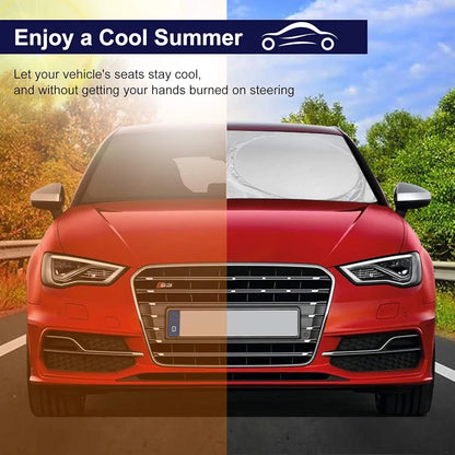 Car Sun Shade for Windscreen, Summer Car Windscreen Sun Protection Sun Visor Windscreen Cover UV Protection