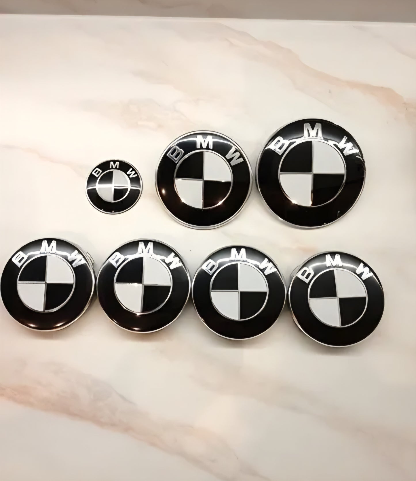 Pack 7 logo bmw embleme badges Black and White