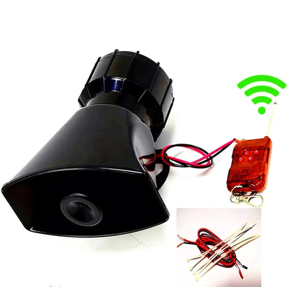 Car Horn Remote alarm horn Siren alarm Multiple Tone 100W Loud Car Warning Alarm Police Fire Siren Horn with Brown Remote Controller Wireless speaker Electric Horn for 12V car truck boat ect