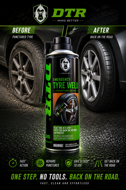 DTR Emergency Tyre Weld – Instant Flat Tire Repair & Inflator Spray 440ML