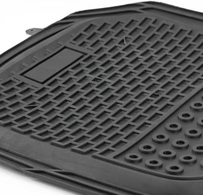 4 Piece Automotive Floor Mats Black Universal Fit Heavy Duty Rubber for all weather protection fits most Cars, SUVs, and Trucks