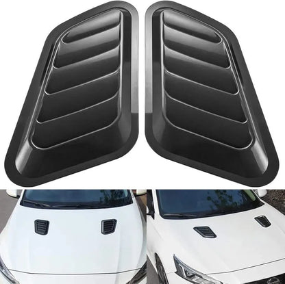 2Pcs Universal Hood Decorative Air Flow Intake Hood Scoop Bonnet Vent Cover Air Intake Turbine Engine Cover Turbo Bonnet Car Bonnet Vent