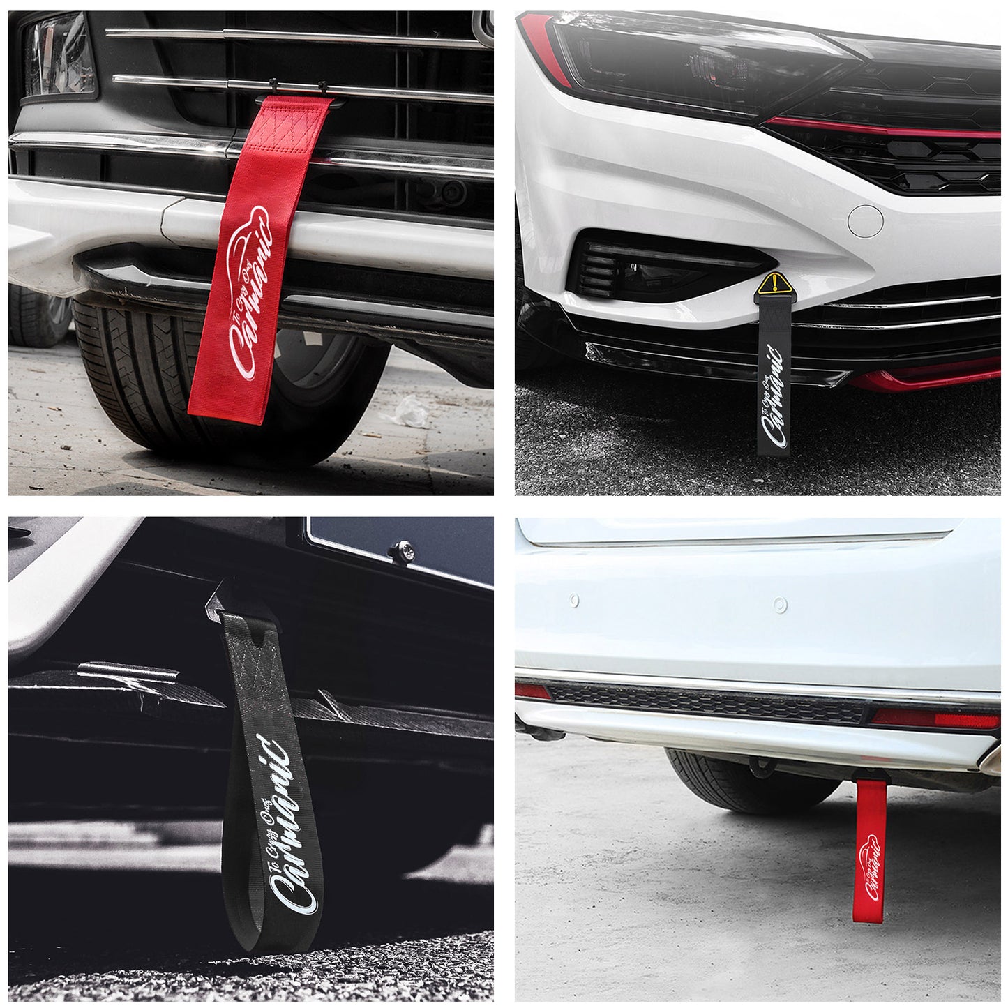 Universal Car Front Rear Tow Strap Adhesive Tape Towing Hook Ribbon