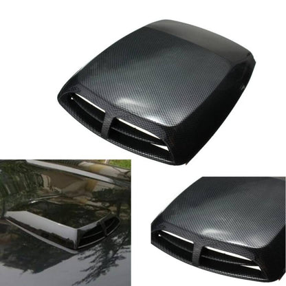 Universal Carbon Fiber Look Car Hood Vent Air Flow Intake Scoop Bonnet Cover