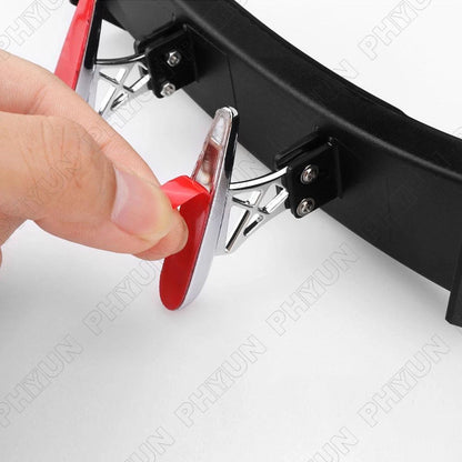 12V Black Mini Solar Energy LED Rear Wing Spoiler Auto Car Trunk Tail Decoration