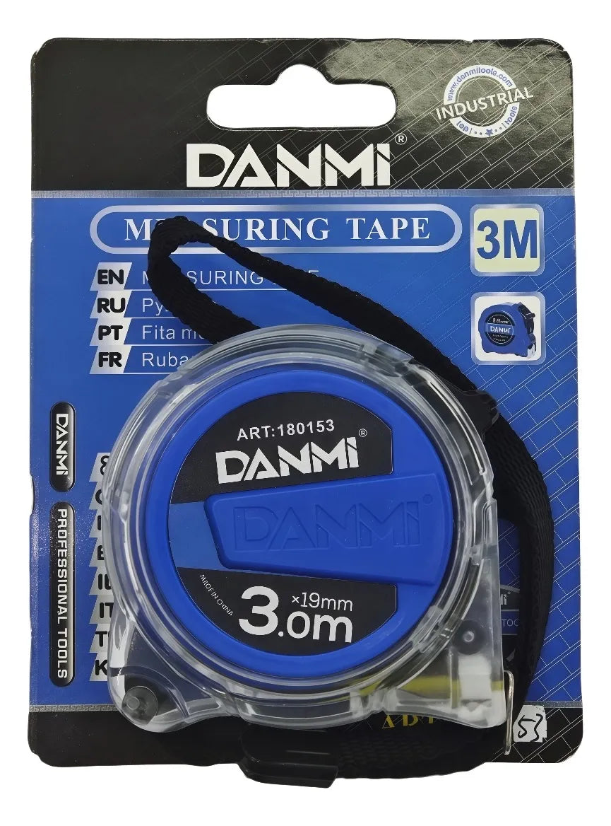 3 meters DANMI Self Locking Gripper Measuring Tape High Carbon Steel Blade