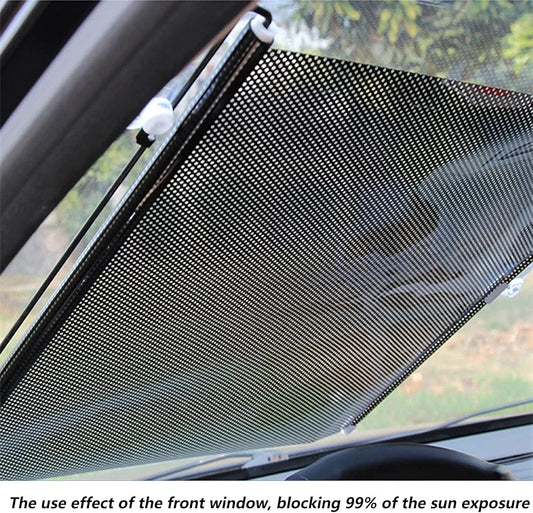 Blind Sun Visor PVC Black 58x125cm Cover Sunshade Retractable Useful