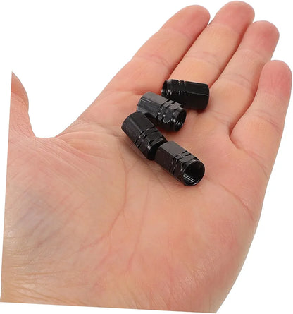 4 pcs Black Valve Cap Car Tire Caps Aluminum Alloy Tire Valves Stem for Car Air Air