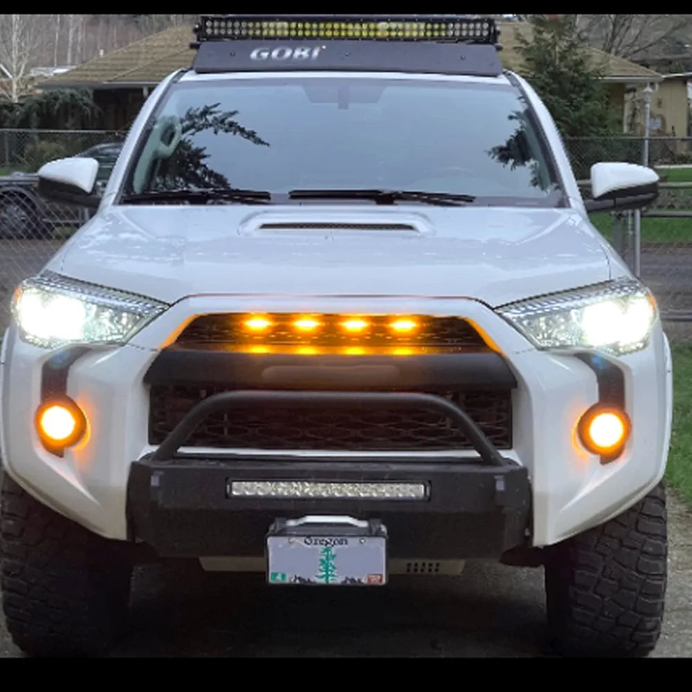 F-4 1-Drag-3 LED Grilles Light Accessories,Front Bumper Grid decorative for Off-road UTV ATV Car,Black Shell with Amber Light