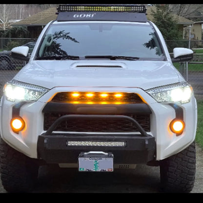 F-4 1-Drag-3 LED Grilles Light Accessories,Front Bumper Grid decorative for Off-road UTV ATV Car,Black Shell with Amber Light