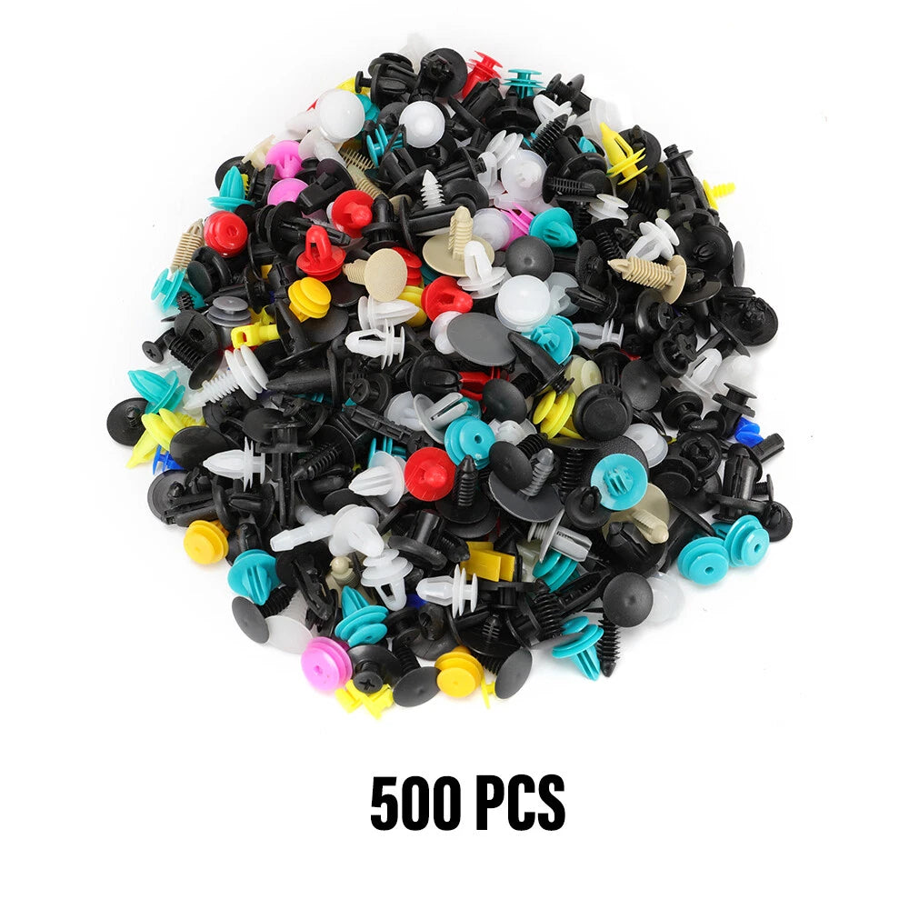 500pcs/pack Clips Car Body Push Pin Rivet Trim Moulding Fastener Screwdriver Kit