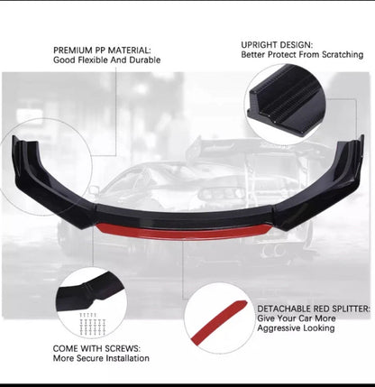 4PCS Universal Car Front Bumper Lip Chin Body Kit For All Cars.