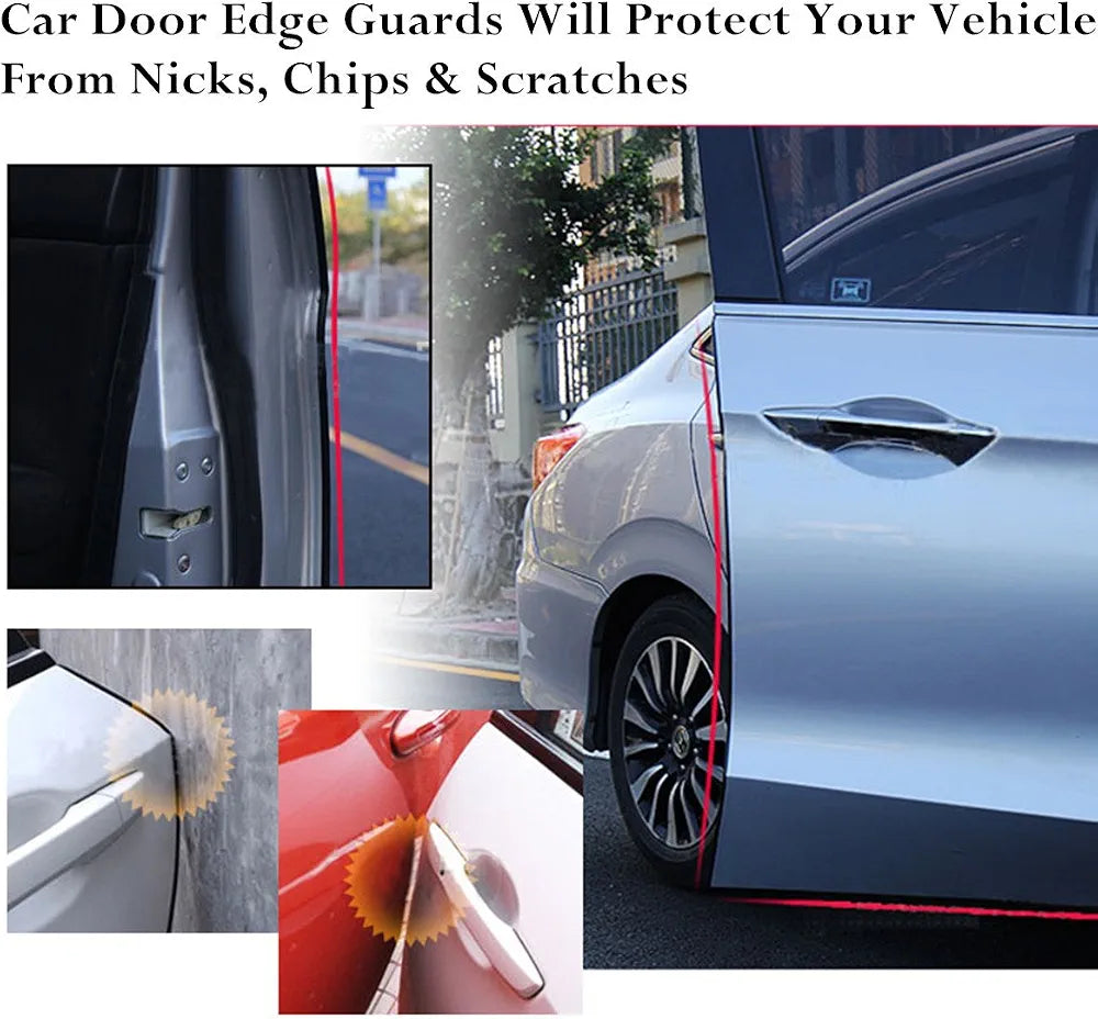 5 Meters Transparent Car edge Protector Strip 5M car edge trim rubber seal protector U-shaped car protection door edge protector, Fit for SUV Sedan MPV and Most Models