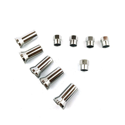 10Pcs Universal Car Tire Wheel Valve Stem Covers TR414 Chrome Hex Caps w/ Sleeve