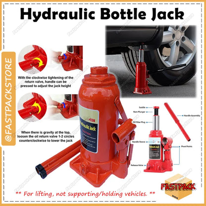 Car Jack Hydraulic Jack for Car, 6 Ton Bottle Jack with Double Ram & Double Lever, 6.2” to 14.5” Lifting Range, Mini Portable Bottle Jack