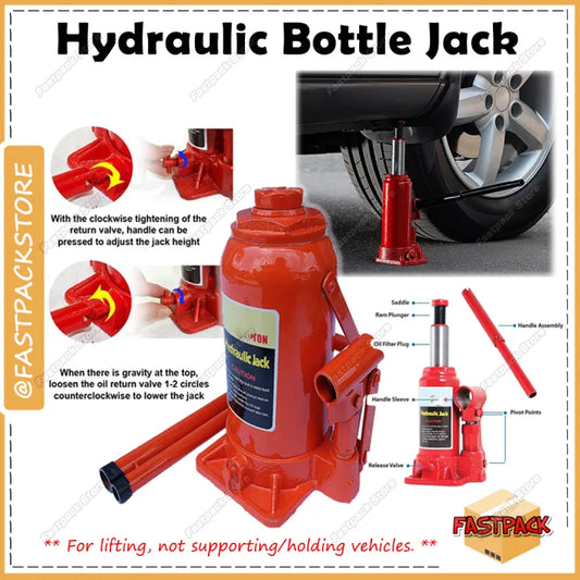 Car Jack Hydraulic Jack for Car, 6 Ton Bottle Jack with Double Ram & Double Lever, 6.2” to 14.5” Lifting Range, Mini Portable Bottle Jack