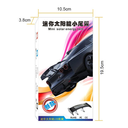 12V Black Mini Solar Energy LED Rear Wing Spoiler Auto Car Trunk Tail Decoration