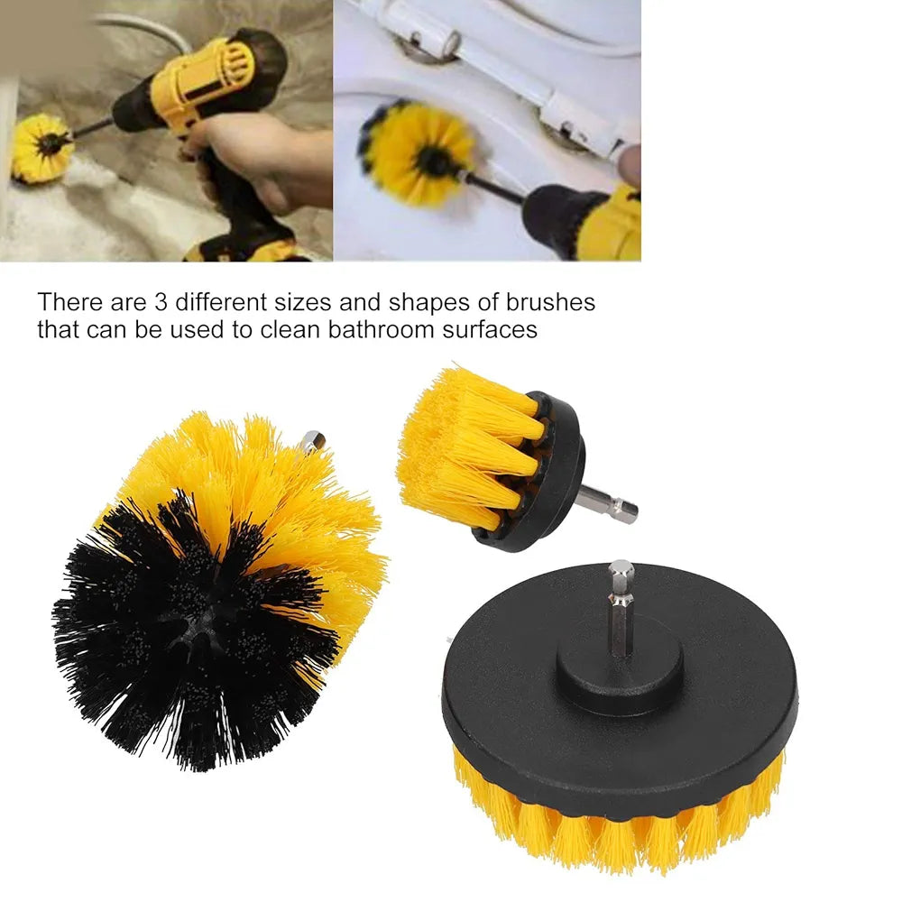 3Pcs Drill Brush Set Nylon Hair Power Scrubber Brush Floor Tile Cleaning Brush Drill Scrub Brushes Kit