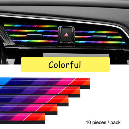10pcs Car Air Conditioner Grill Decoration Strips Ac